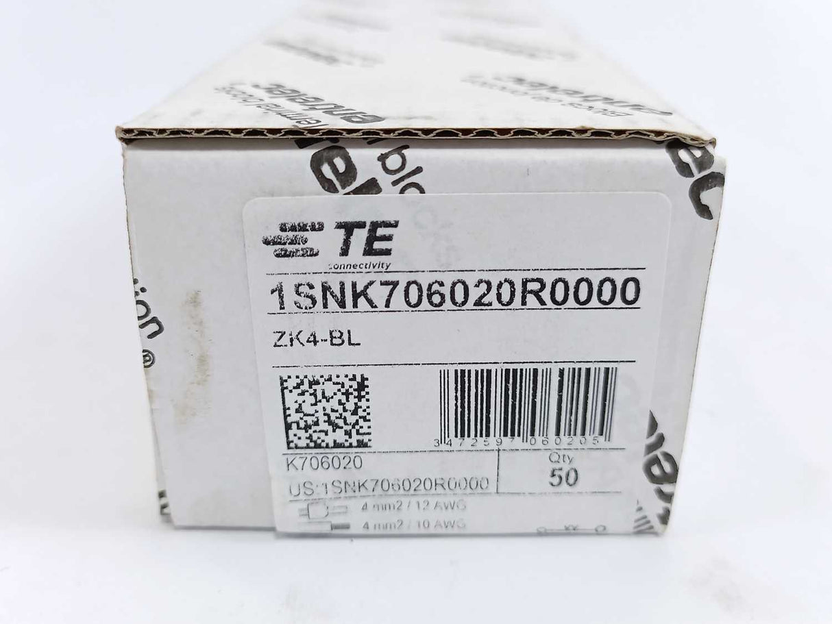 TE Connectivity 1SNK706020R0000 ZK4-BL PI-Spring clamp Terminal Block