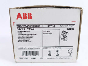 ABB 2CSF204568R3400 F204 B-40/0.3 Residual Current Circuit Breaker