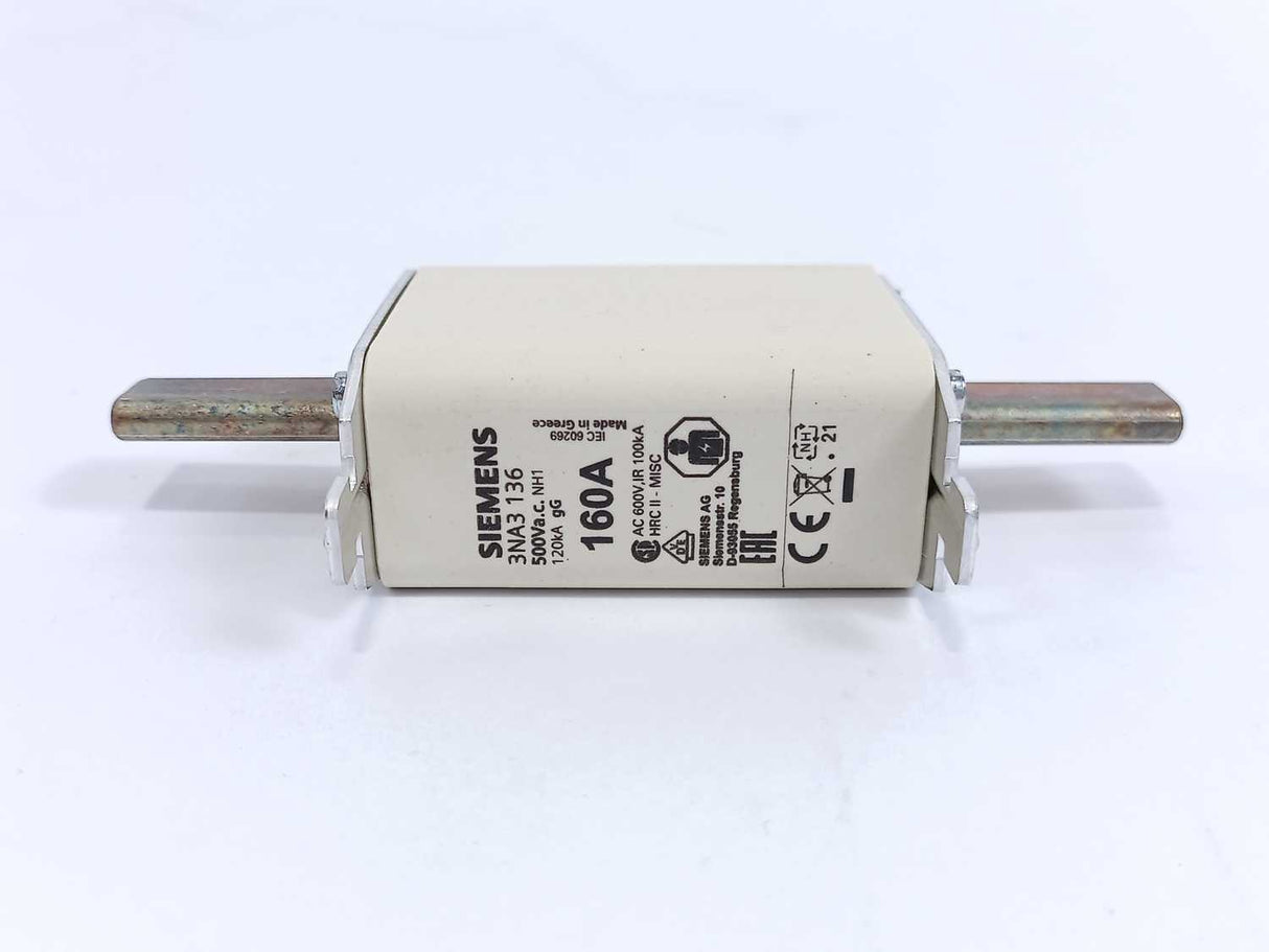 Siemens 3NA3 136 LV HRC Fuse-Link, Batch of 3 pcs