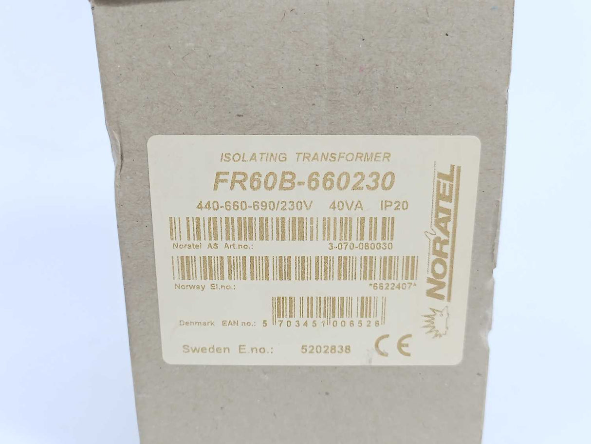 Noratel 3-070-060030 FR60B-660230 Isolating Transformer 40VA