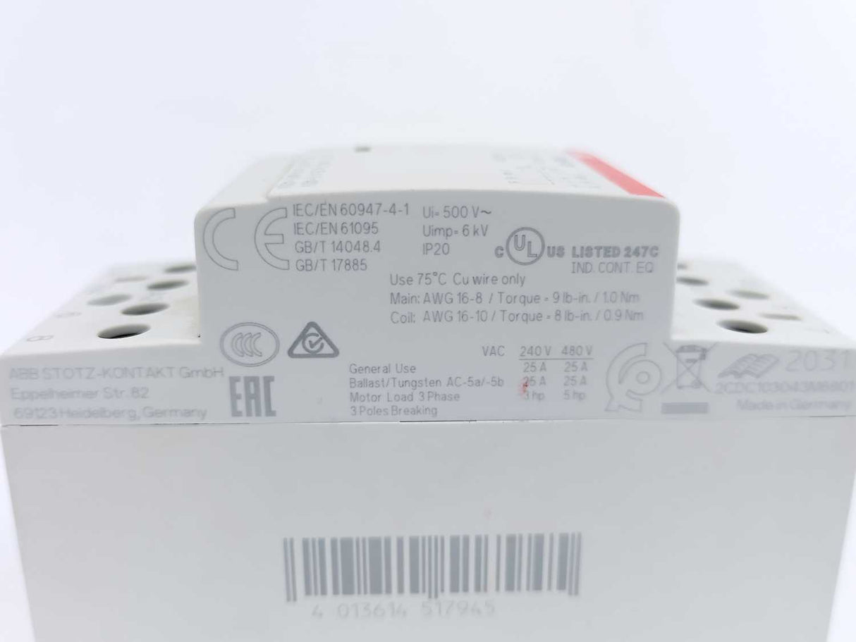 ABB 2CDC103043M6801 ESB25-31N Installation Contactor, Batch of 2 pcs.