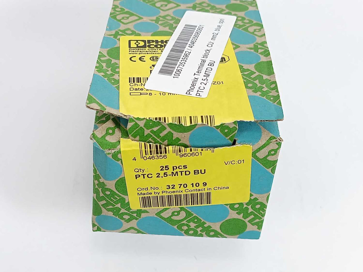 Phoenix Contact 3270109 PTC 2,5-MTD BU Feed-through Terminal Block, Batch of 25