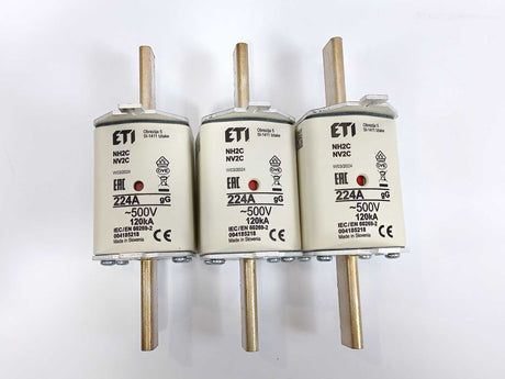 ETI 004185218 NH2C gG 224A/500V Fuse Link. Box of 3 pcs.