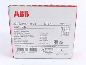 ABB 2CDS254001R0324 S204-C32 Miniature Circuit Breaker