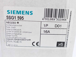 Siemens 5SG1 595 553 Single-Pole NEOZED Fuse Base. Batch of 6 pcs.
