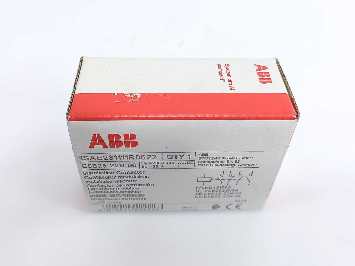 ABB 1SAE231111R0622 ESB25-22N-06 Installation Contactor