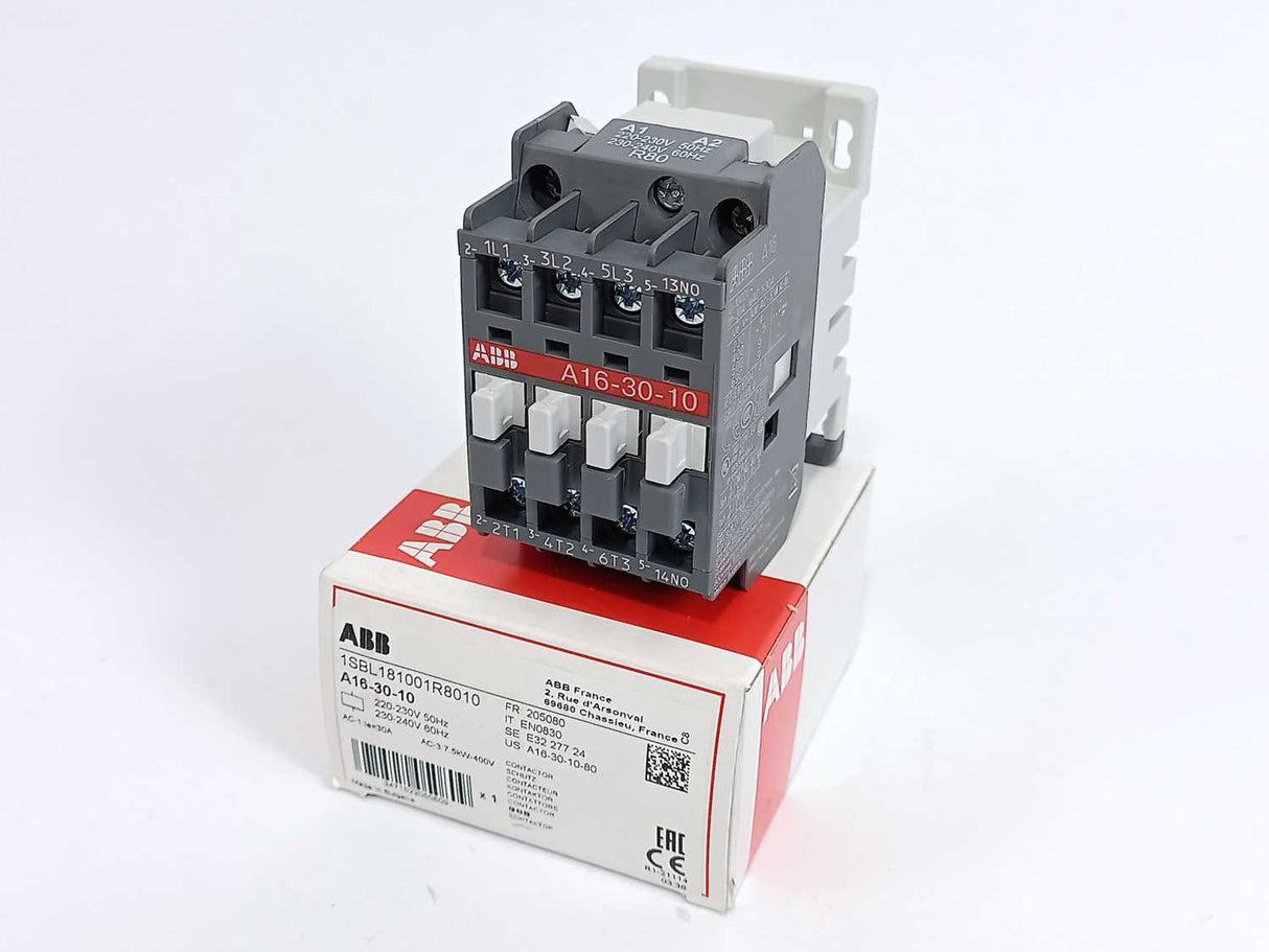 ABB 1SBL181001R8010 A16-30-10 Contactor, 17 A, DIN Rail, 690 VAC