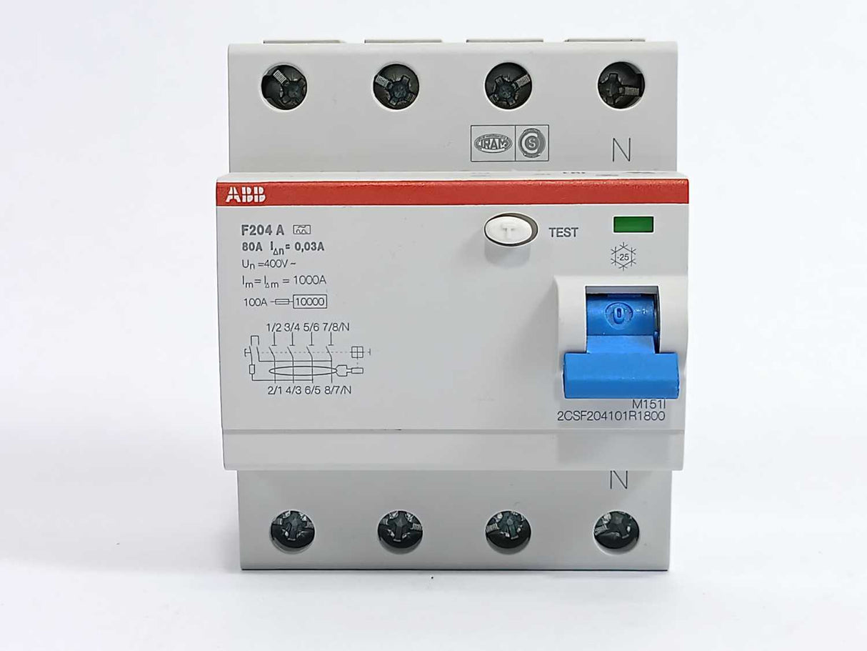 ABB 2CSF204101R1800 F204 A-80/0.03 Residual Current Circuit Breaker