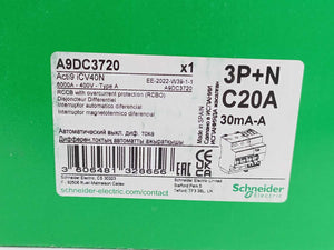 Schneider Electric A9DC3720 Residual Current Breaker w/ Overcurrent Protection