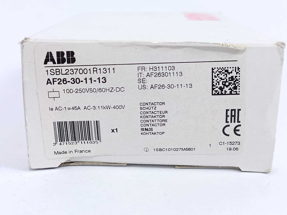 ABB 1SBL237001R1311 AF26-30-11-13 100-250V 50/60HZ-DC Contactor