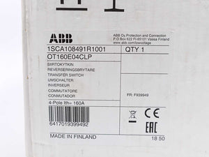 ABB 1SCA108491R1001 OT160E04CLP Transfer Switch