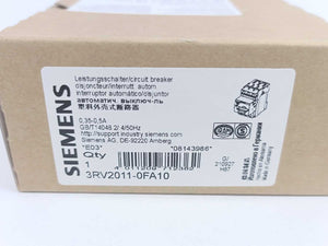 Siemens 3RV2011-0FA10 Circuit Breaker for Motor Protection 0.35-0.5A