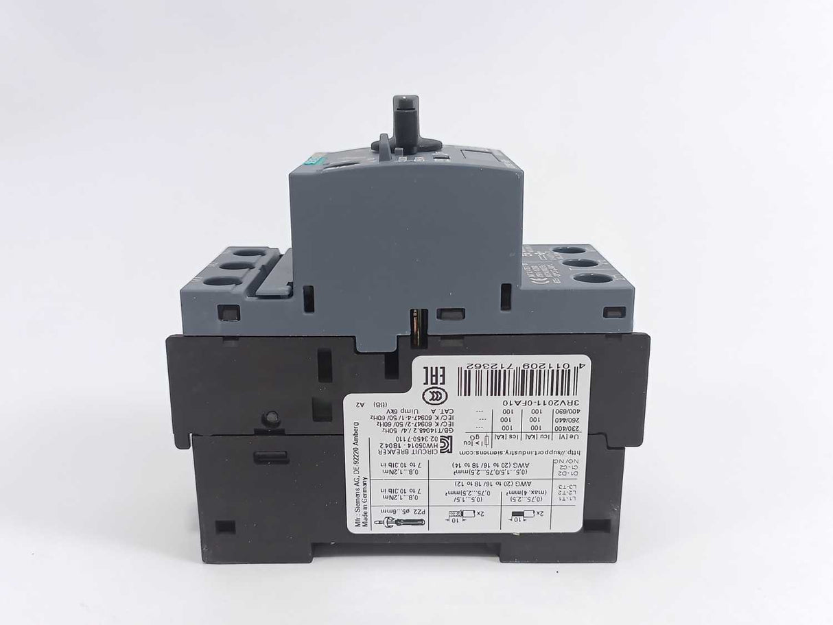 Siemens 3RV2011-0FA10 Circuit Breaker for Motor Protection 0.35-0.5A