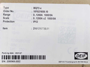 Deif BQ72-x Bi-Metalic Ampermeter 0-1200A 1000/5A