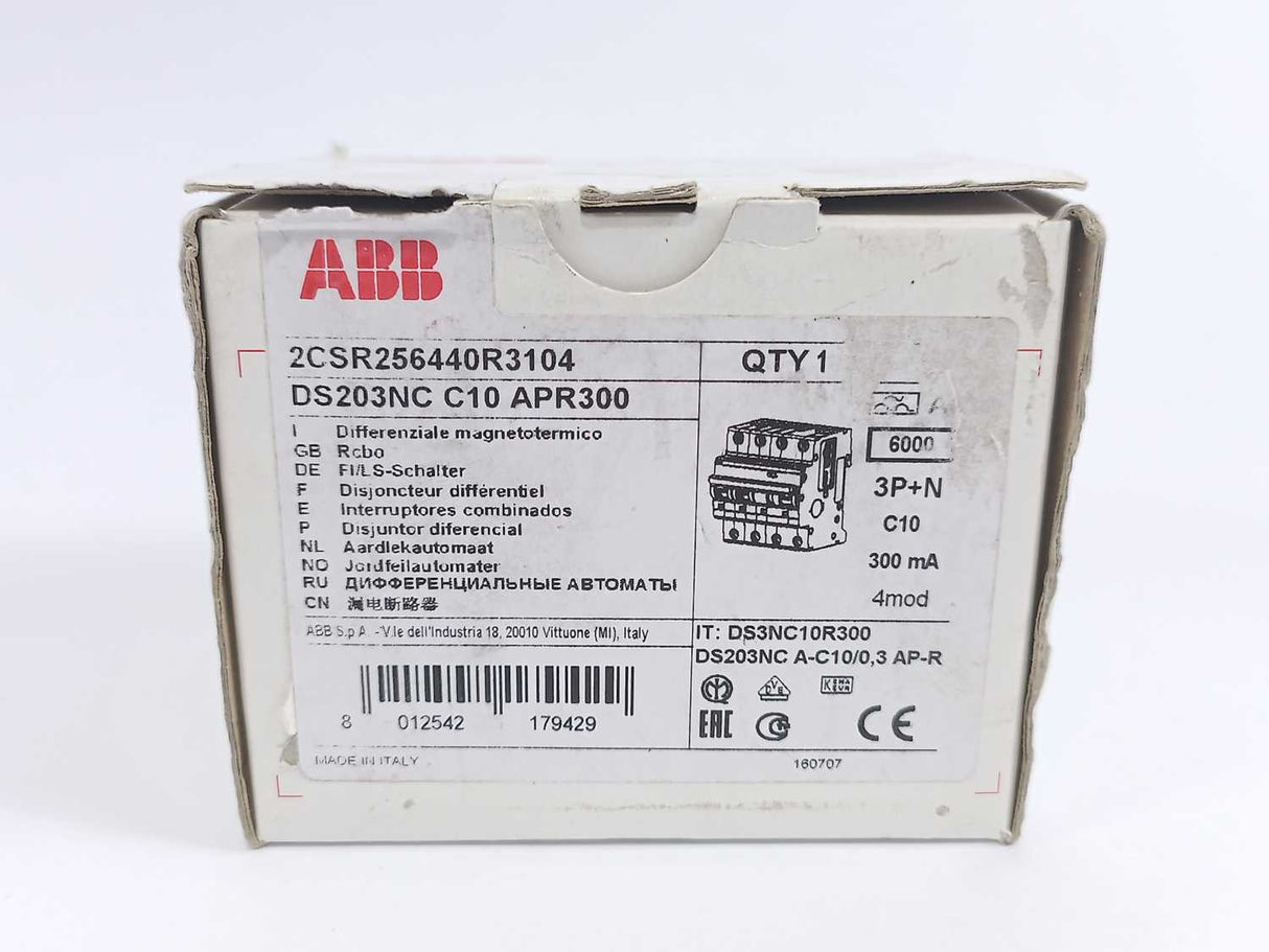 ABB 2CSR256440R3104 DS203NC C10 APR300 Residual Current Circuit Breaker RCBO