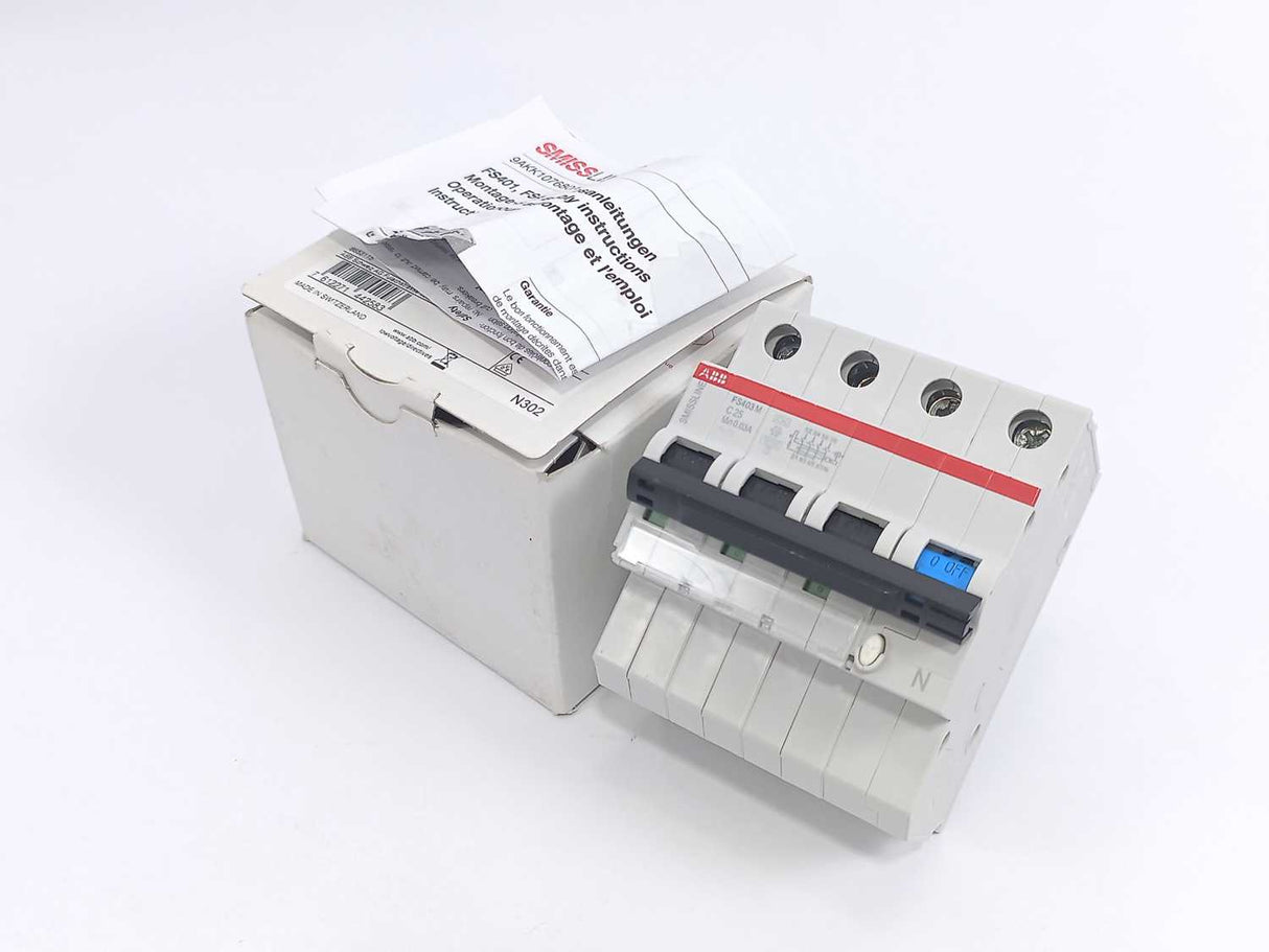 ABB 2CCL563110E0254 FS403M-C25/0.03 Residual Current Circuit Breaker RCBO
