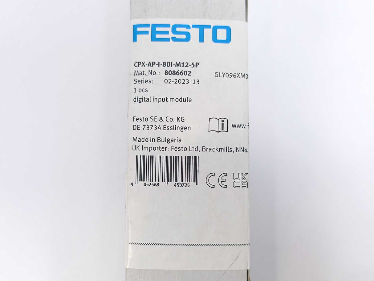 Festo 8086602 CPX-AP-I-8DI-M12-5P Digital Input Module