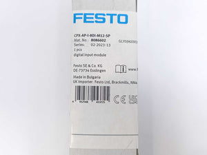 Festo 8086602 CPX-AP-I-8DI-M12-5P Digital Input Module