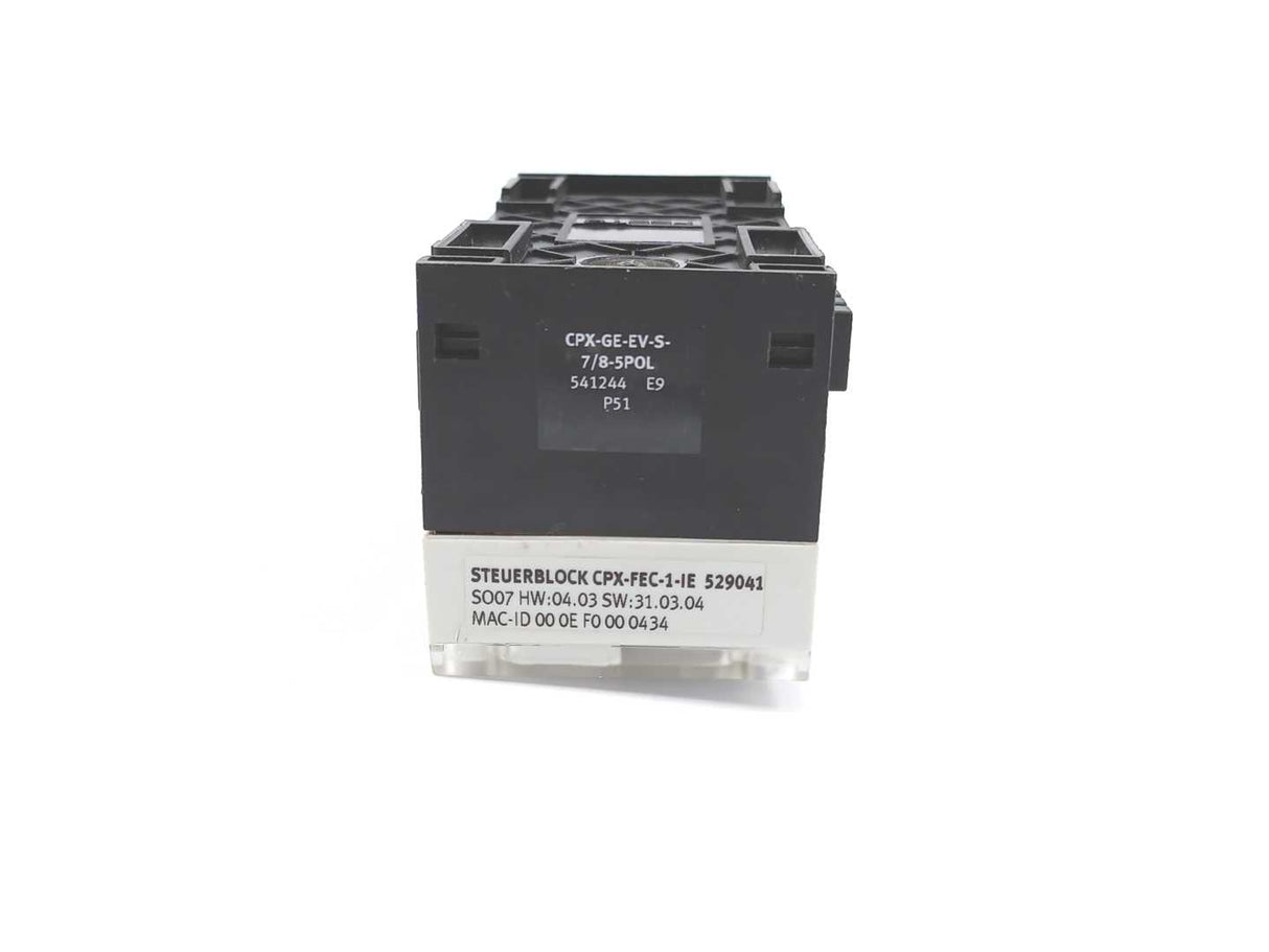 Festo 529041 CPX-FEC-1-IE Control Block w/ 541244 Interlinking Block