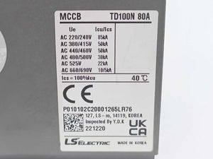 LS Electric TD100N FMU 80A 3P MCCB Power Breaker