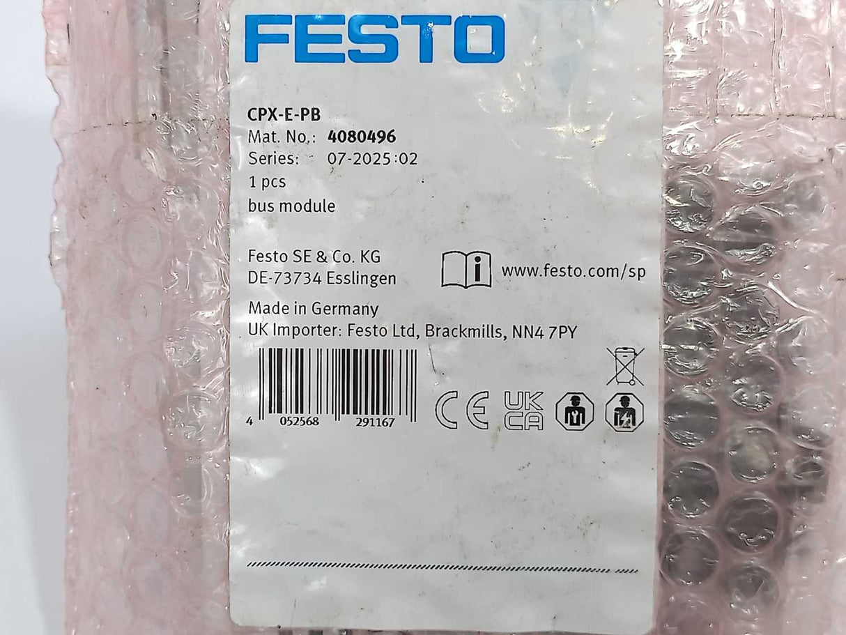 Festo 4080496 Bus Module CPX-E-PB