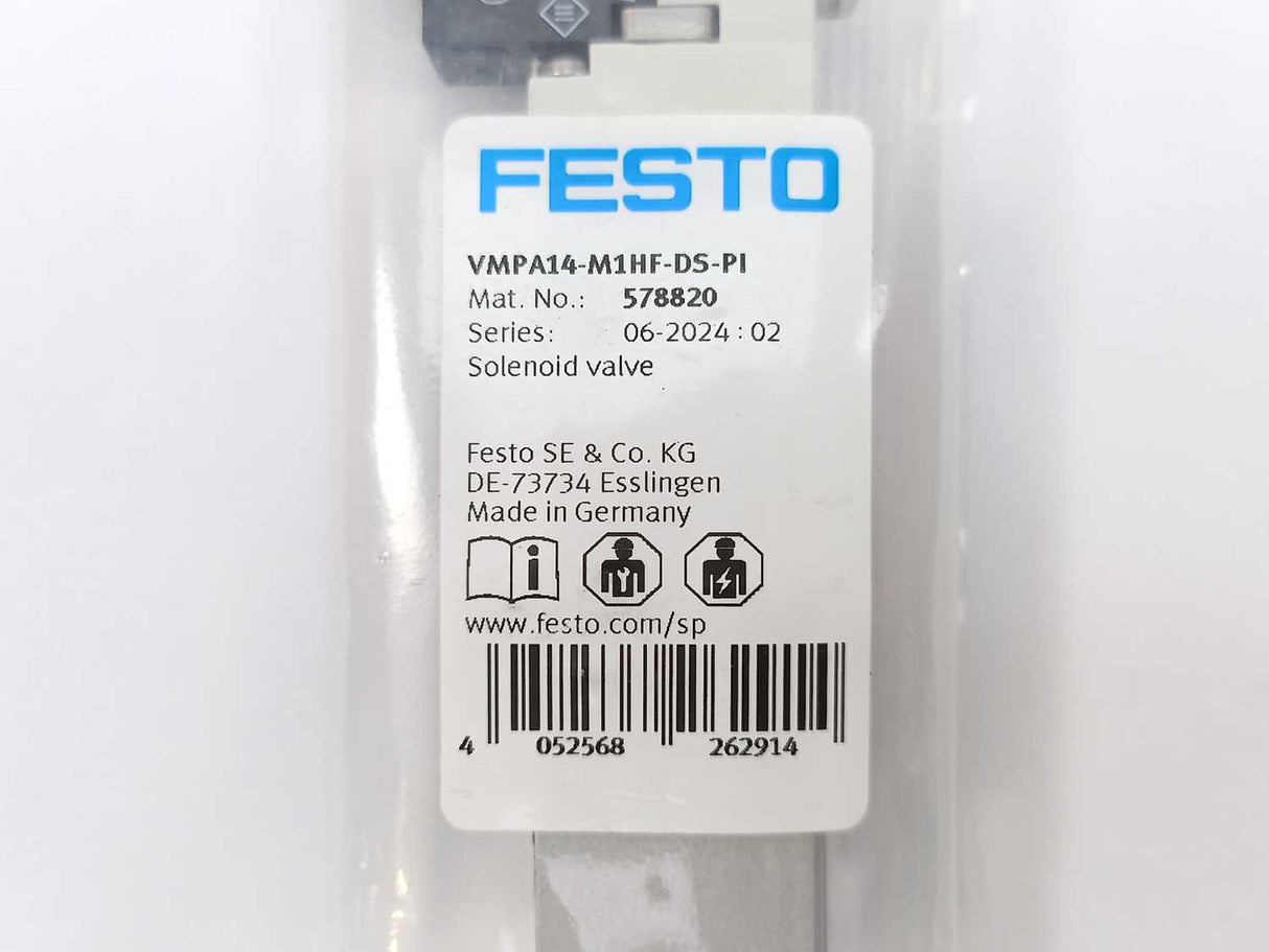 Festo 578820 VMPA14-M1HF-DS-PI Solenoid Valve