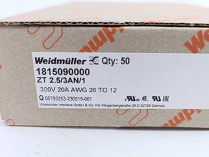 Weidmüller 1815090000 Plug-in Modular Terminals ZT 2.5/3AN/1 50 Pcs.