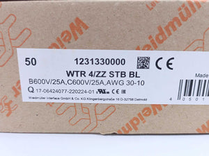 Weidmüller 1231330000 Terminal Block WTR 4/ZZ STB BL 50 Pcs.