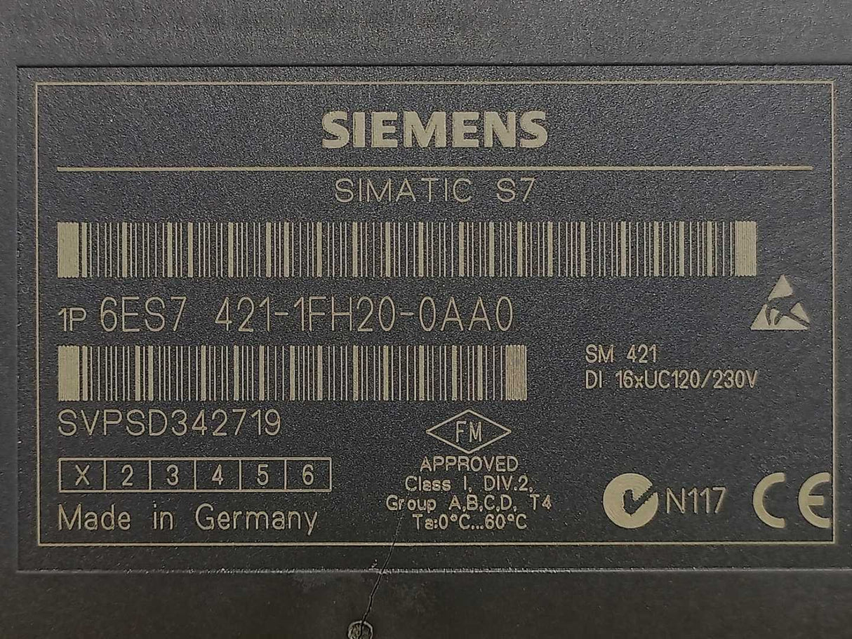 Siemens 6ES7421-1FH20-0AA0 SIMATIC S7-400, digital input SM 421