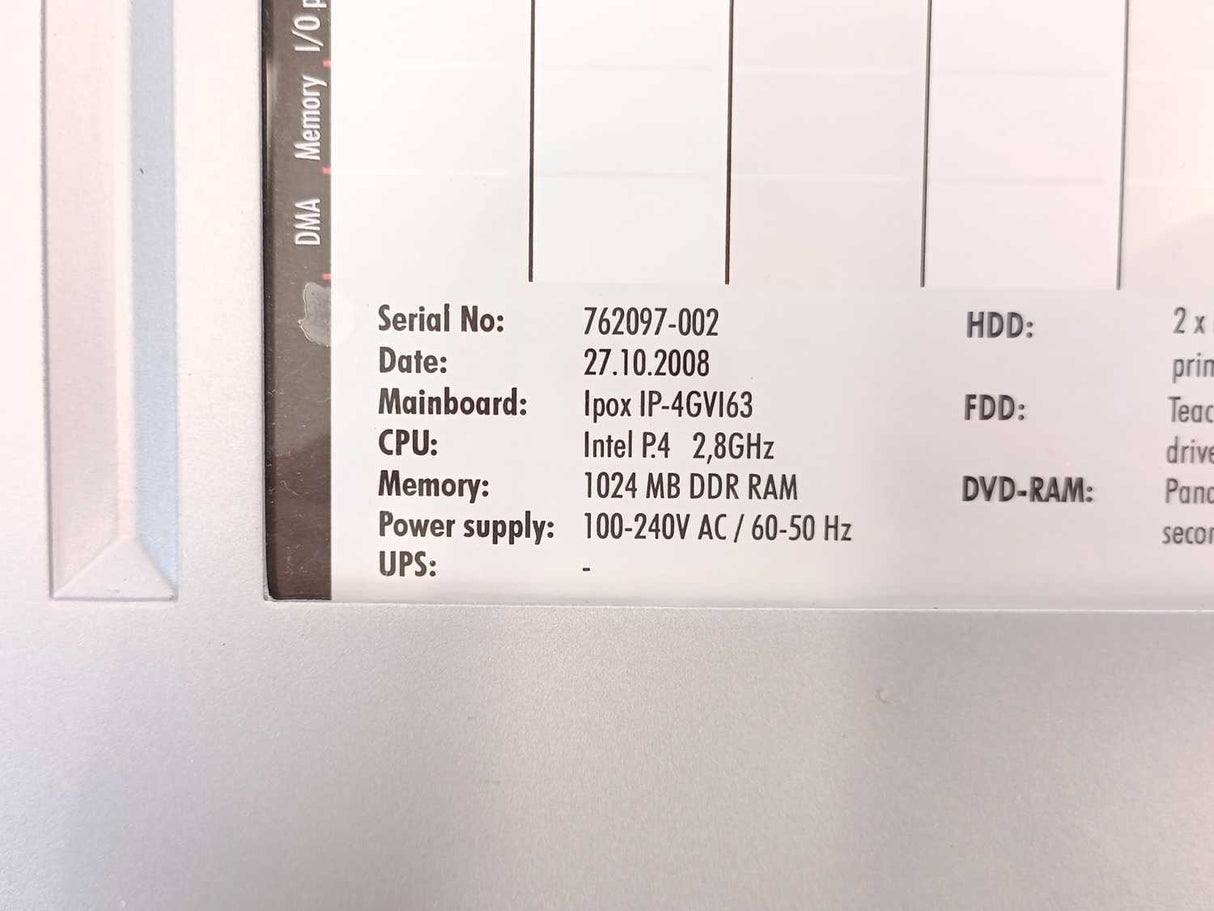 Beckhoff C6140 Control cabinet Industrial PC, Main Board: iPOX IP-4GVI63