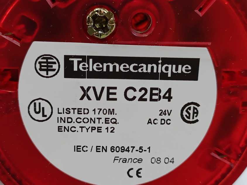 Schneider / Telemecanique XVEC2B4 Red Steady Lens Integral Led 24VAC/DC