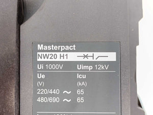Schneider Electric NW20H1 Circuit Breaker Masterpact, Ui-1000V, Uimp-12kV
