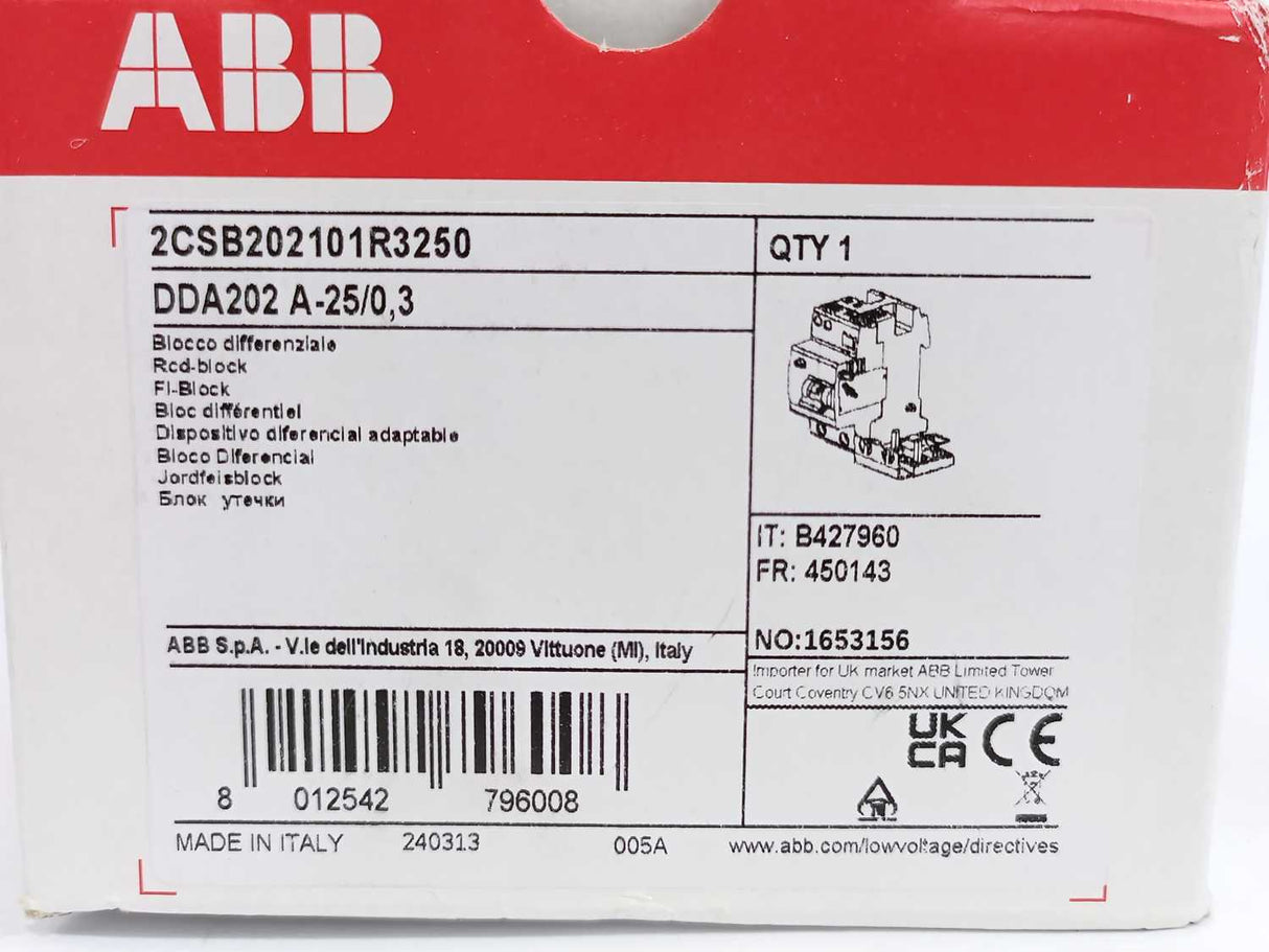 ABB 2CSB202101R3250 DDA202 A-25/0.3