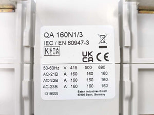Kema-Keur / Eaton QA 160N1/3 Circuit Breaker, 1318005