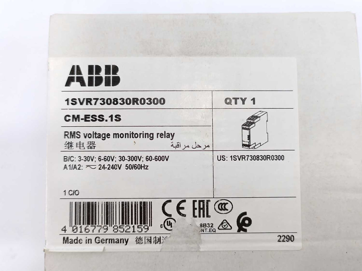 ABB 1SVR730830R0300 CM-ESS.1S Voltage Monitoring Relay