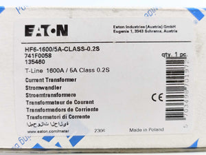 Eaton 741F0058 Current Transformer HF6-1600/5A-CLASS-0.2S