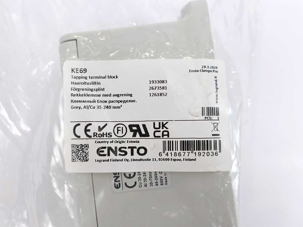 Ensto KE69 Feed-through Terminal 35-240mm²