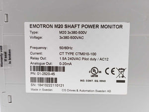 CG Drives & Automation 01-2520-45 Emotron M20 3x380-500V Shaft Power Monitor