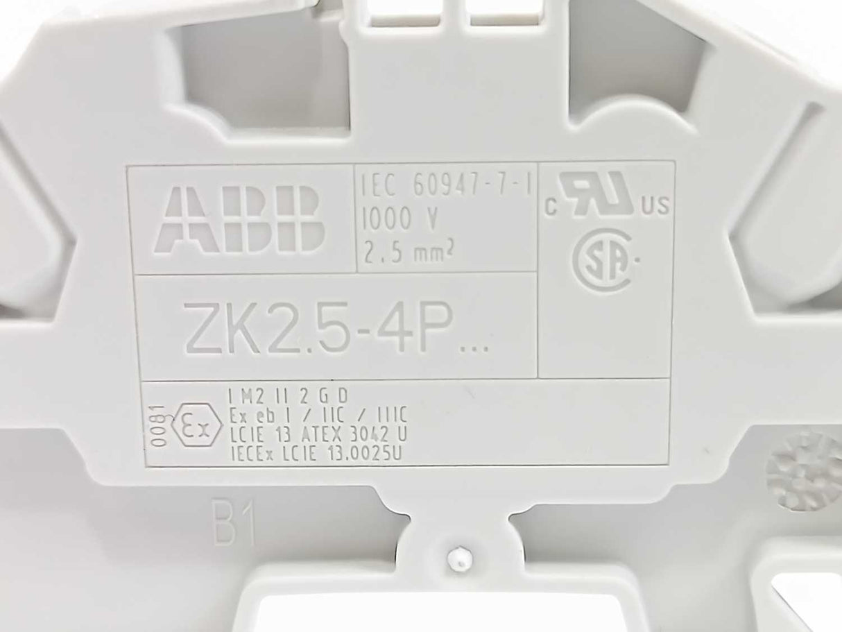 ABB 1SNK705012R0000 ZK2.5-4P Spring Clamp Terminal Block Batch 38 Pcs.