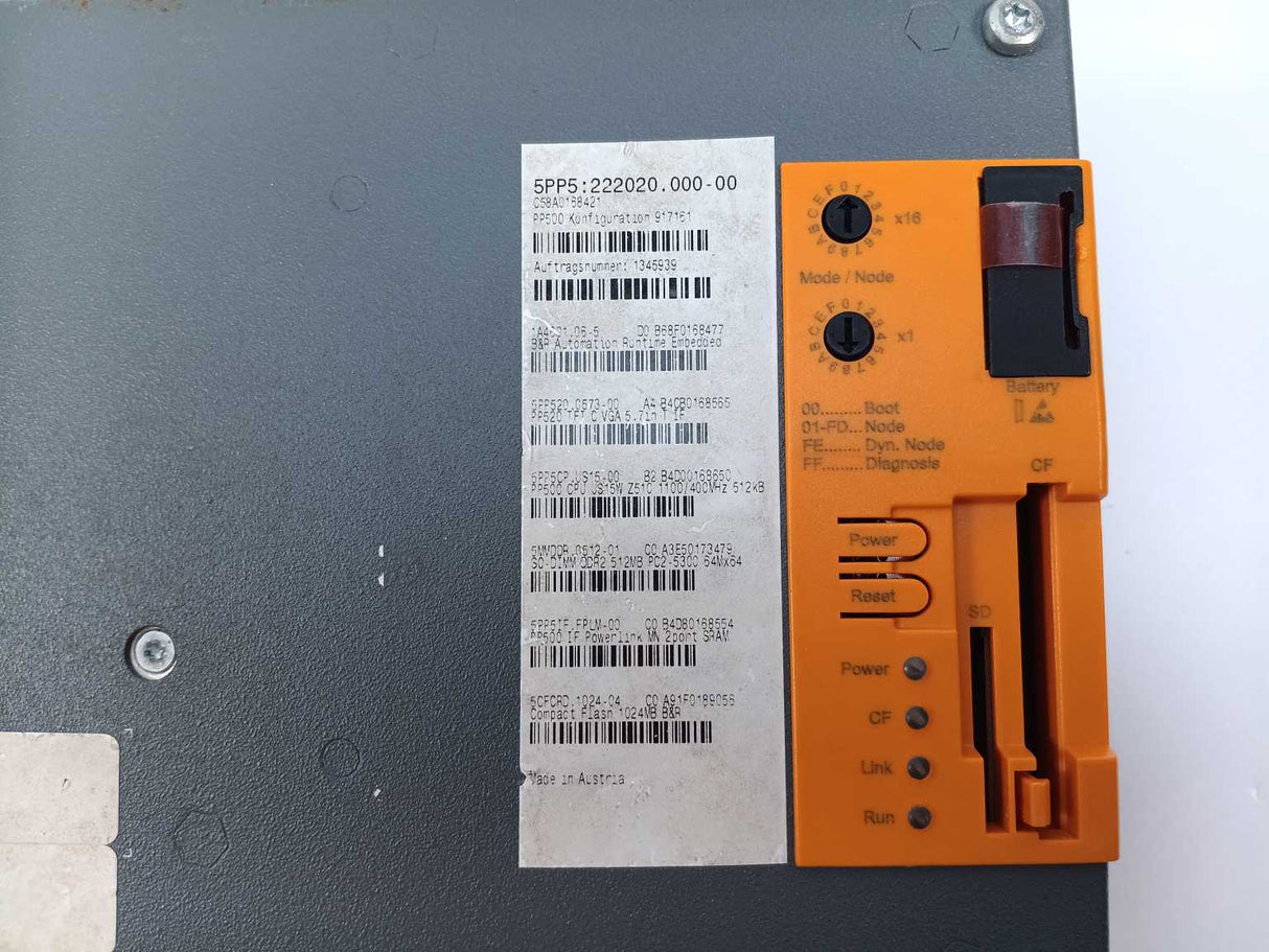 B&R 5PP520.0573-00 Power Panel 520 5.7" VGA TFT Display with Touch Screen