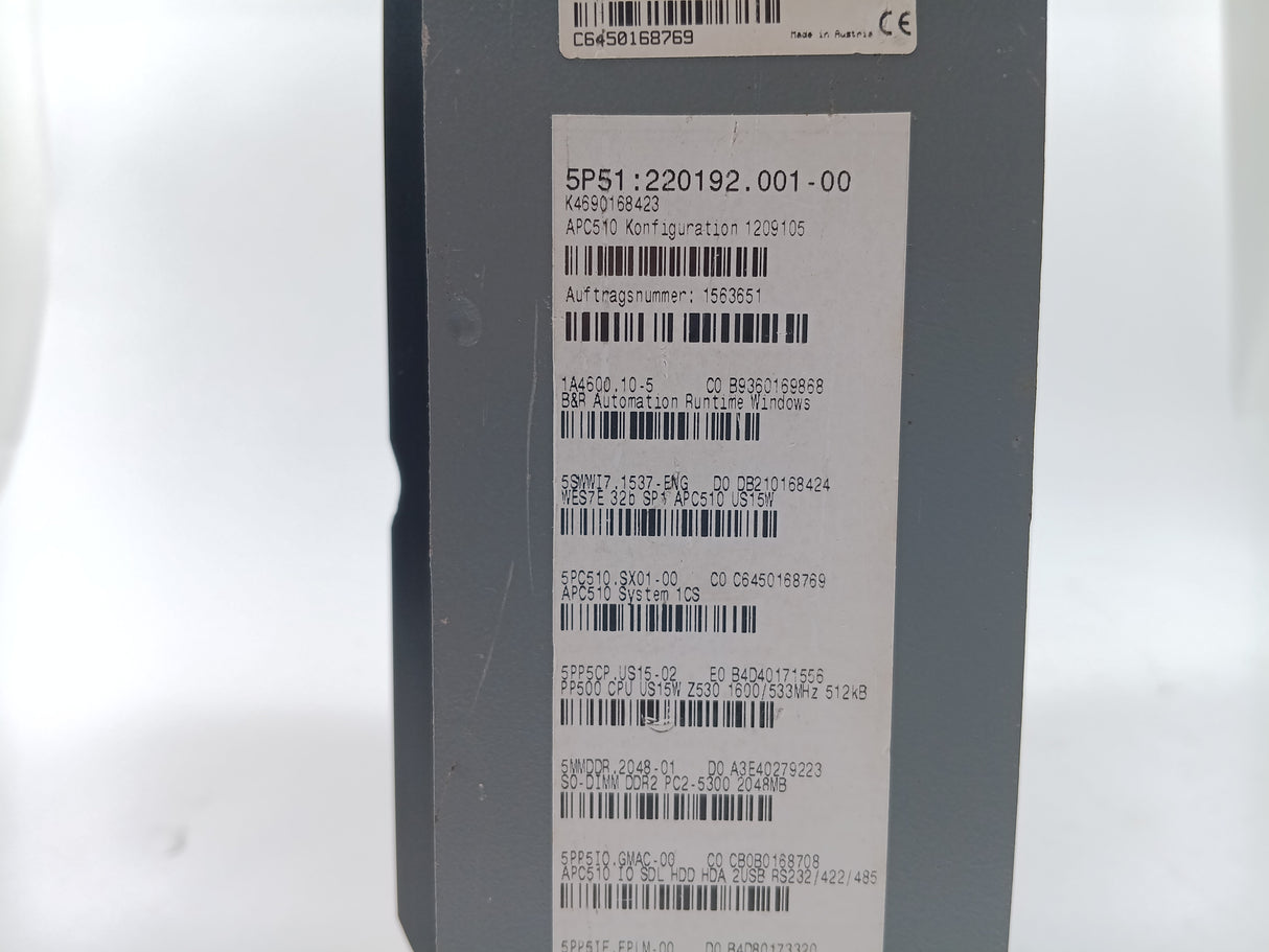B&R 5PC510.SX01-00 Automation PC 510