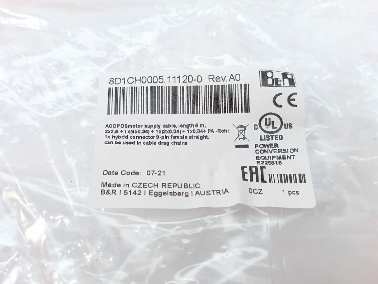 B&R 8D1CH0005.11120-0 ACOPOSmotor Compact Power Supply Cable