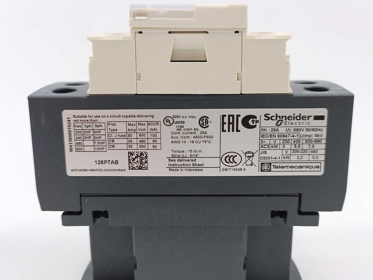 Schneider Electric LC1D128P7 TeSys D Contactor