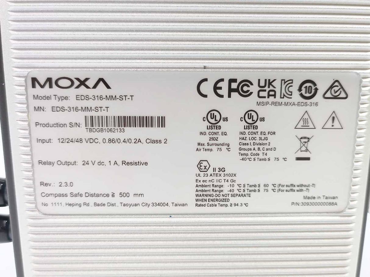 Moxa EDS-316-MM-ST-T EtherDevice Switch