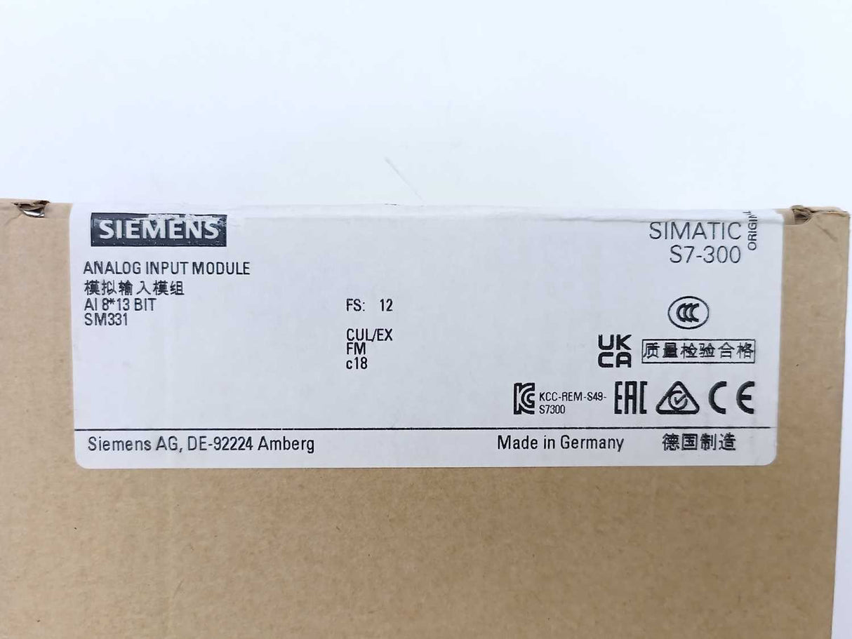 Siemens 6ES7331-1KF02-0AB0 SIMATIC S7-300 Analog input