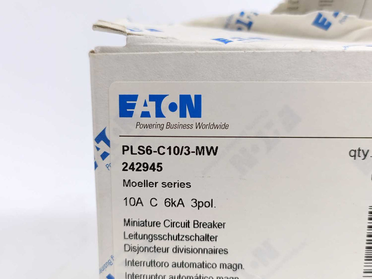 Eaton 242945 PLS6-C10/3-MW Miniature Circuit Breaker