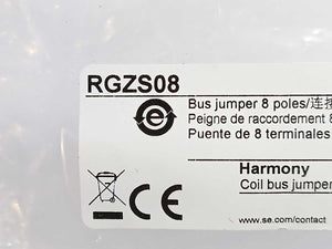 Schneider Electric RGZS08 Coil Bus Jumper 8 Poles Batch 10pcs.