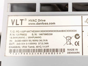 Danfoss 131F6632 FC-102P18KT4E20H1XGXXXXSXXXXAXBXCXX Frequency Converter 18.5kW