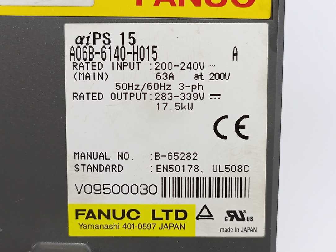 Fanuc A06B-6140-H015 Alpha i Power Supply Module