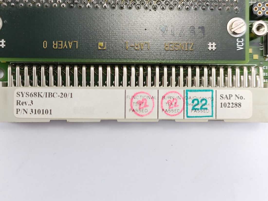 Force Computers SYS68K/IBC-20/1 Rev. 3 High-Performance Controller Board